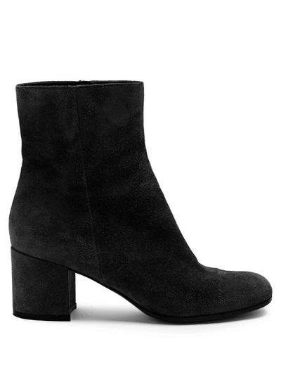 Shop Gianvito Rossi Margaux 60 Suede Ankle Boots In Black