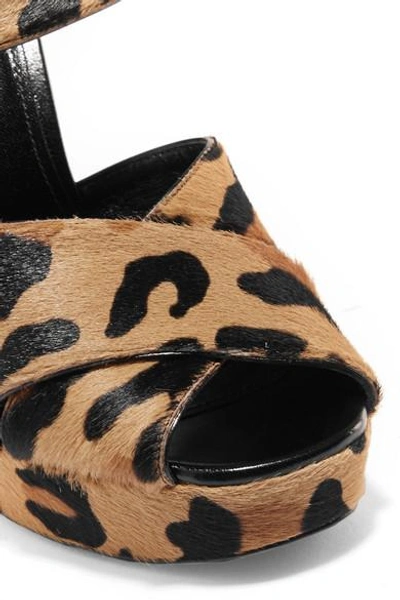 Shop Prada Leopard-print Calf Hair Platform Sandals In Leopard Print