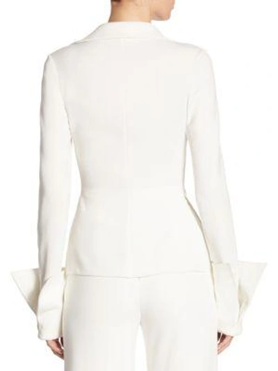 Shop Brandon Maxwell Wide Cuff Top In Ivory
