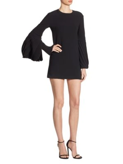 Shop Brandon Maxwell Petal Sleeve Dress In Black