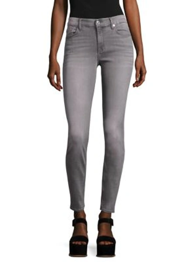 7 For All Mankind The Ankle Mid-rise Skinny Jeans, Grey In Bair Chrysler Grey