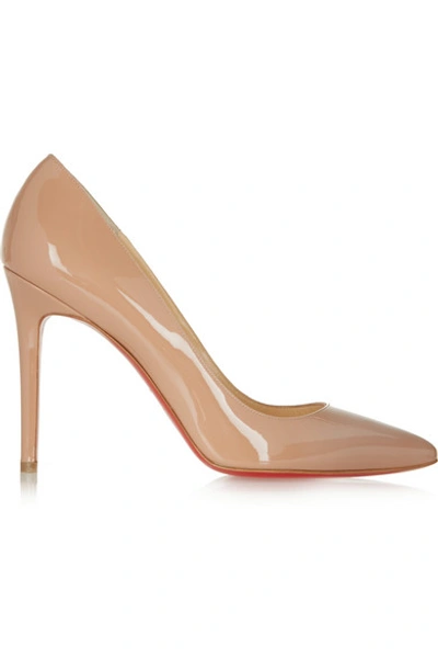Christian Louboutin The Pigalle 100 Patent-leather Pumps In Neutrals