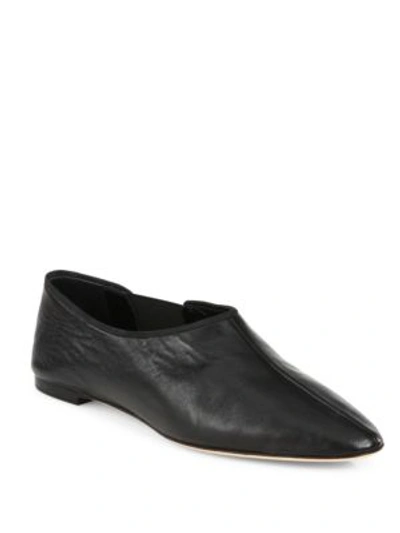 Shop The Row Cara Slip-on Nappa Leather Flats In Black