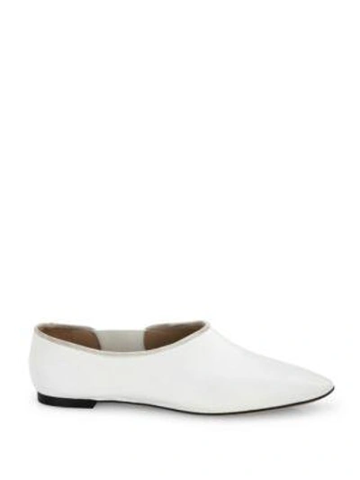 Shop The Row Cara Slip-on Nappa Leather Flats In White