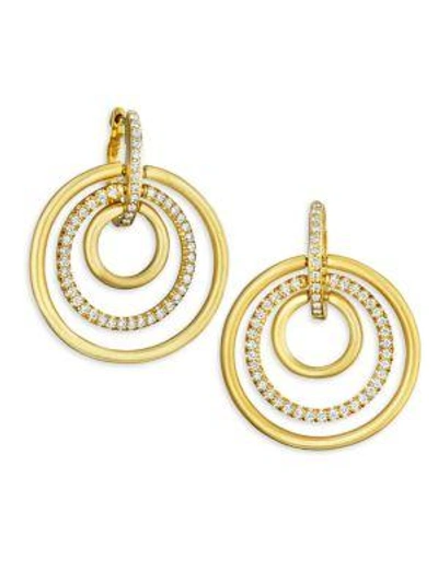 Shop Carelle Moderne Diamond & 18k Yellow Gold Trio Earrings