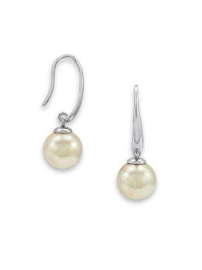 Shop Majorica Women's 10mm White Pearl Drop Earrings