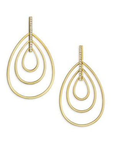 Shop Carelle Moderne Diamond & 18k Yellow Gold Trio Teardrop Earrings