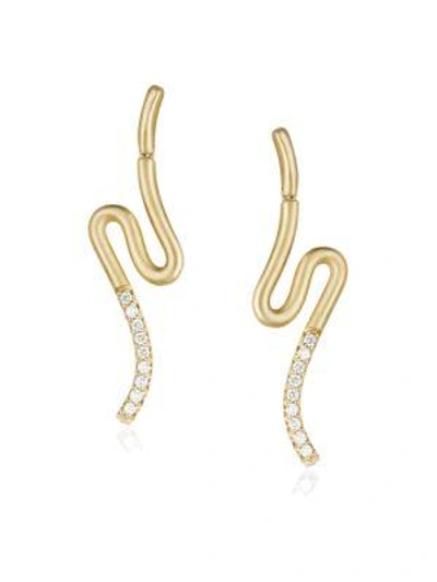 Shop Carelle Brushstroke Diamond & 18k Yellow Gold N° 51 Earrings