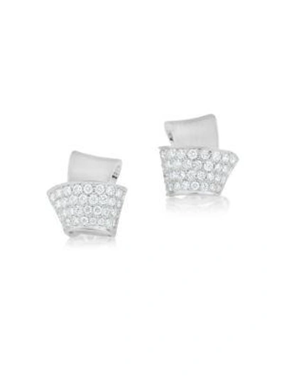 Shop Carelle Knot Diamond & 18k White Gold Stud Earrings