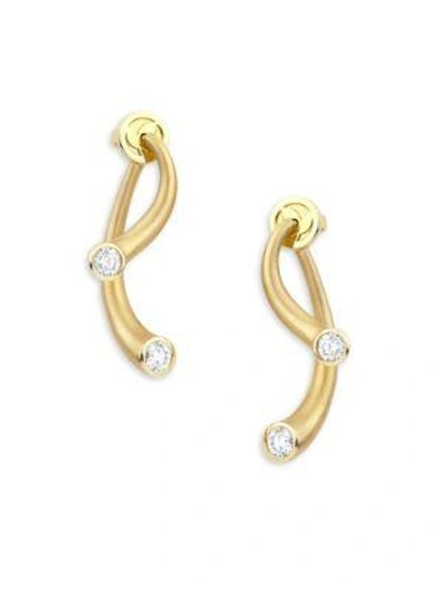 Shop Carelle Whirl Diamond & 18k Yellow Gold Stud Ear Jackets