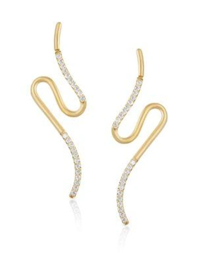 Shop Carelle Brushstroke Diamond & 18k Yellow Gold N° 52 Earrings