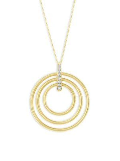 Shop Carelle Moderne Diamond & 18k Yellow Gold Trio Pendant Necklace