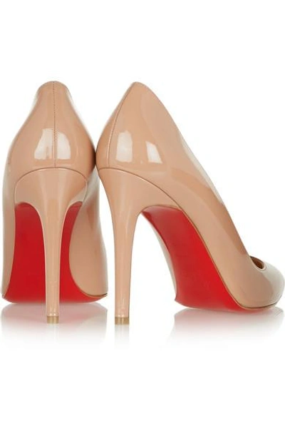 Shop Christian Louboutin The Pigalle 100 Patent-leather Pumps In Neutrals