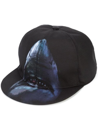 Shop Givenchy Shark Print Cap In Black