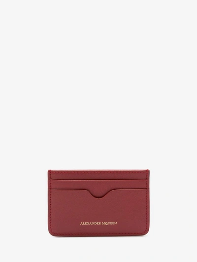 Alexander Mcqueen Logo Leather Card Holder In Lac Red