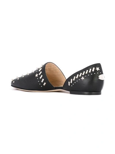 Shop Jimmy Choo 'globe' Studded D'orsay Flats In Black