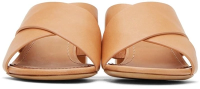Shop Mansur Gavriel Tan Crossover Sandals In Cammello