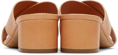 Shop Mansur Gavriel Tan Crossover Sandals In Cammello