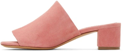 Shop Mansur Gavriel Pink Suede Mules