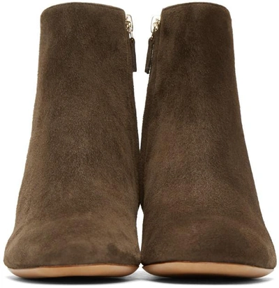 Shop Mansur Gavriel Brown Suede Ankle Boots In Chocolate