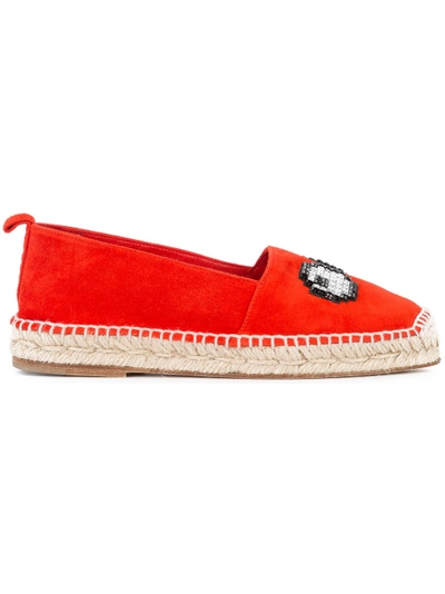 Anya Hindmarch Eyes Motif Embellishment Espadrilles In Red