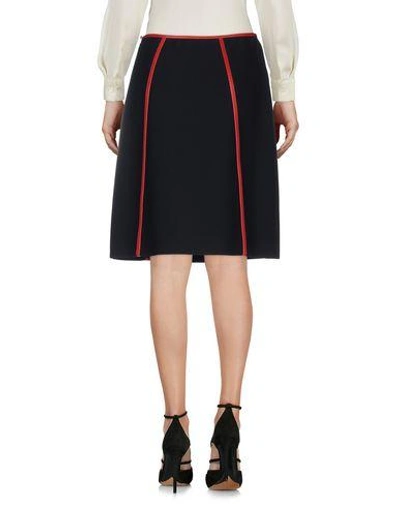 Shop Prada Knee Length Skirt In Black