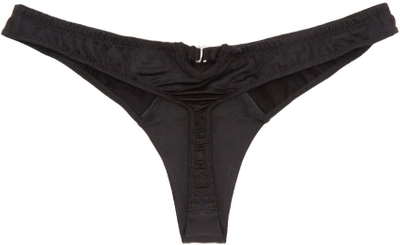 Shop Fleur Du Mal Black Jersey Thong In 0100 Black