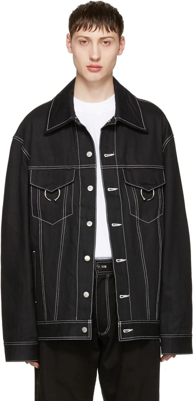 Shop Ambush Black Oversized Denim Jacket