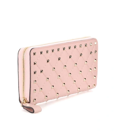 Shop Valentino Garavani Rockstud Leather Wallet In Pink
