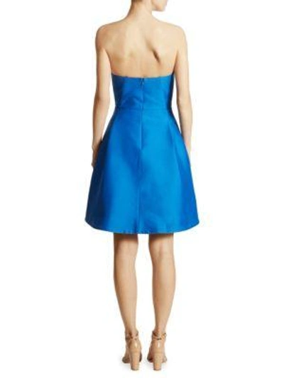 Shop Halston Heritage Strapless Cocktail Dress In Cobalt