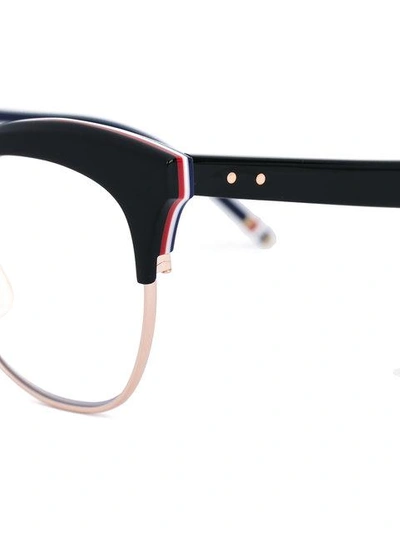 Shop Thom Browne Cat Eye Glasses In Black/gold