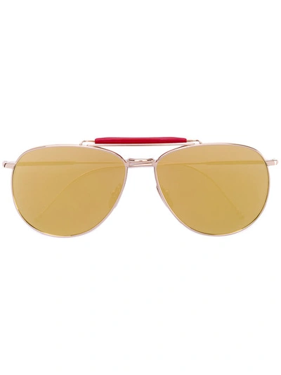 Thom Browne Oversized Gold-tone Aviator Sunglasses In Metallics