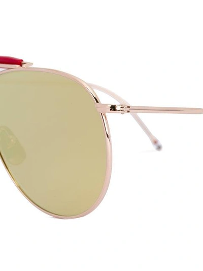 Shop Thom Browne Mirror Aviator Sunglasses
