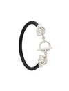 ALEXANDER MCQUEEN skull fastening bangle,LEATHER,BRASS