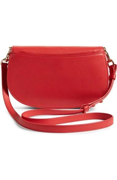 Shop Tory Burch Jamie Convertible Leather Clutch - Red In Cherry Apple