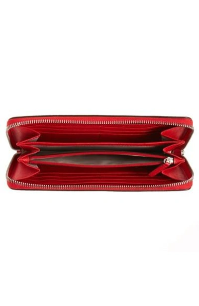 Shop Michael Michael Kors Mercer Leather Continental Wallet In Bright Red