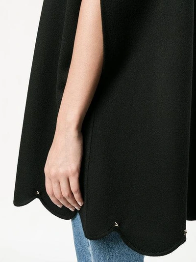 Shop Valentino Scalloped Cape - Black