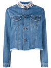 FORTE COUTURE embellished collar denim jacket,HANDWASH