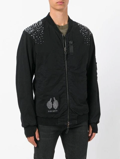 Shop 11 By Boris Bidjan Saberi Bomber Jacket In Black Dye Optic Type