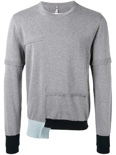 Oamc Contrast Cuff Sweater In Grey