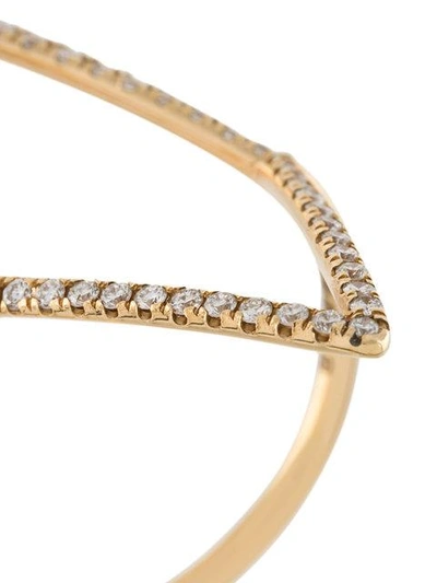 Shop Diane Kordas Diamond Shaped Outline Ring In Metallic