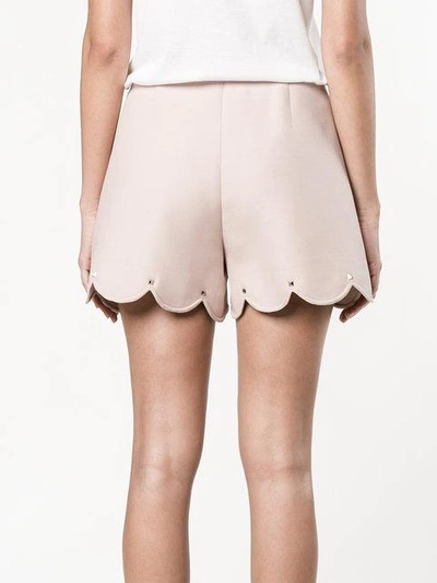 Shop Valentino Rockstud Scalloped Shorts