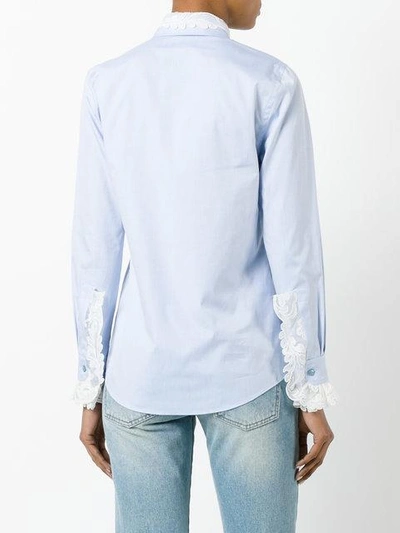 Shop Gucci Lace Trim Oxford Shirt