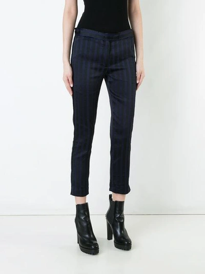 Shop Ann Demeulemeester Striped Skinny Trousers