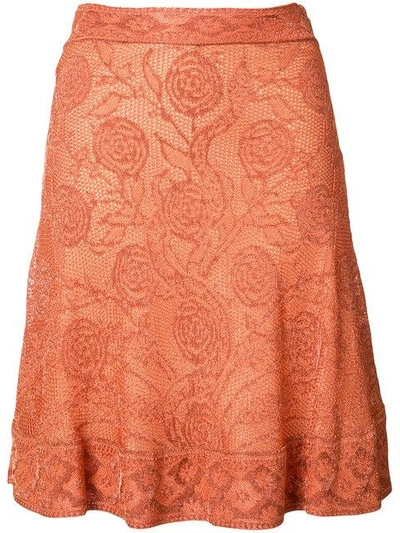 Shop Roberto Cavalli Floral Print Skirt