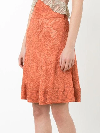 Shop Roberto Cavalli Floral Print Skirt