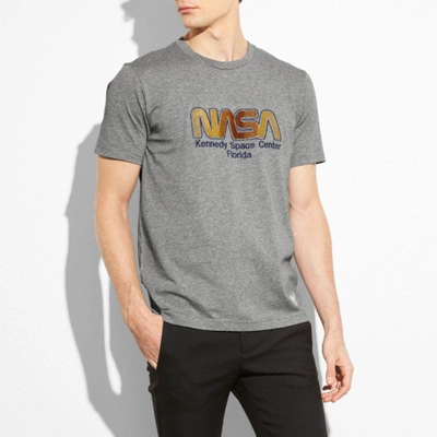 Shop Coach Space T-shirt In Heather Grey