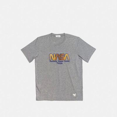Shop Coach Space T-shirt In Heather Grey