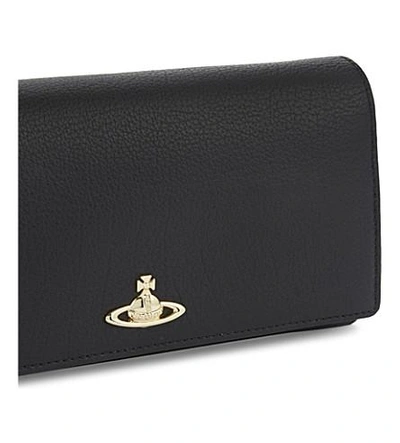 Shop Vivienne Westwood Balmoral Leather Wallet On Chain In Black