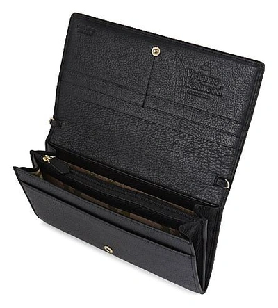 Shop Vivienne Westwood Balmoral Leather Wallet On Chain In Black